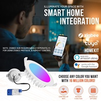 Plafonnier intelligent ultra-mince ZigBee RGB Smart Spotlight Tuya WiFi Intelligent Light Home hotel Voice Control light