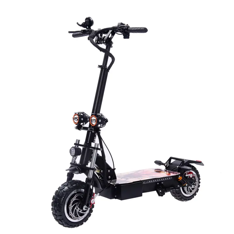 Front Hydraulic disc brake electric scooter folded with front light