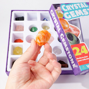Kit scientifique de culbutage de cristal pour enfants-Guérisseur d'or Énergie de guérison Pierres de cœur brutes avec polissage éducatif <span class=keywords><strong>Cadeau</strong></span> de Noël - Product Image 2