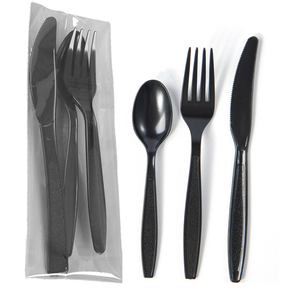 <strong>Disposable</strong> Plastic Food Grade Material Portable <strong>Utensils</strong> 3 in 1 Camping Cutlery Set Knife Fork Spoon Set
