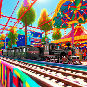 户外游乐园用电动火车耐用的金属和玻璃纤维材料 - Product Image 6