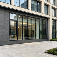 Fenêtre à battant en aluminium à rupture de pont thermique pour usage résidentiel, double vitrage, cadre extérieur à haute efficacité énergétique, verrouillage multipoints