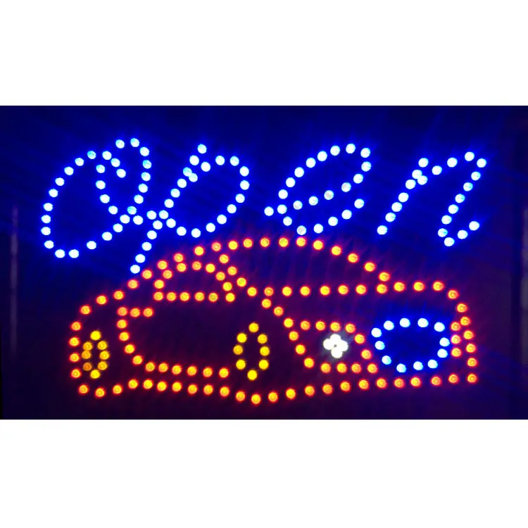 Custom Led-borden Led Auto Geopend Bord Voor Wassen Auto Winkel