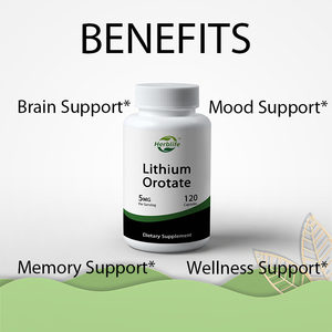 แคปซูลลิเธียมออโรเตต OEM/ODM ยอดนิยม อาหารเสริมลิเธียมออโรเตต 120 เม็ด 5 มก. ช่วยเสริมอารมณ์ พฤติกรรม ความจำ และสุขภาพทั่วไป - Product Image 3