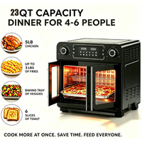 Four à friture sans huile ANBOLIFE, 16-en-1, en acier inoxydable, capacité 5 lb (pour poulet), friture à l'air, rôtissage, cuisson, grillade, toasts, déshydratation, réchauffage, pizza