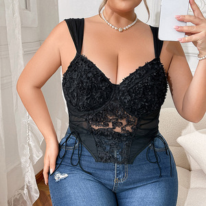 Corsé Sexy de Encaje SMOOTH Plus Size para Mujer, Talla Grande, con Relleno Fino y Push-Up - Product Image 1