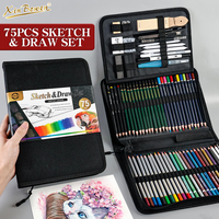 Kit de Dessin et Croquis Professionnel Xin Bowen Matériel d'Art 75 Pièces – Coffret de Crayons Sûr et Non Toxique
