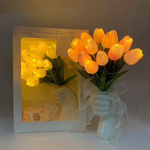 New <strong>Tulip</strong> <strong>Table</strong> LED Bedside Lamp Simulation Flower Bouquet Bedroom Bedside Romantic Atmosphere Birthday Gift Home Decor - Product Image 2