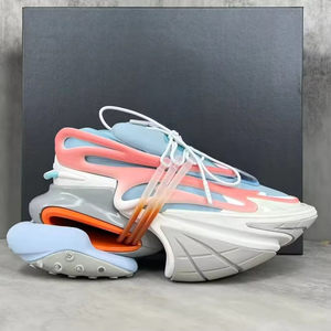 Chaussures de sport tendance de haute qualité en cuir véritable de marque, à lacets, semelle épaisse, maille légère, style running haut de gamme - Product Image 3