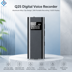 <span class=keywords><strong>Enregistreur</strong></span> vocal <span class=keywords><strong>espion</strong></span> Q25, <span class=keywords><strong>enregistreur</strong></span> caché pour réunions, double microphone, WAV MP3, connecteur 3,5 mm - Product Image 1