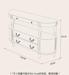 Armadietto in legno massello paese Vintage stile americano ingresso grande capacità porta armadietto Semi-tondo vecchio tavolino da caffè - Product Image 6