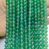 Perles en vrac de haute qualité en verre et pierre d'agate naturelle multicolores, tailles de 4 mm à 12 mm, pour la fabrication de bijoux DIY - Vente en gros usine
