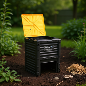 Bac à compost de jardin jaune Vent 300L avec 48 aérations pour le compostage - Product Image 2