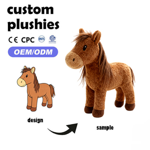 Peluche personnalisée en forme de cheval, jouet en peluche lesté, design mignon, super doux, rembourrage en coton PP, personnalisable - Product Image 1