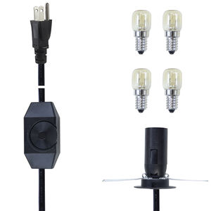 Cordon de lampe à sel E12 avec interrupteur variateur à pince papillon, câble d'alimentation de remplacement noir, assemblage de fil avec prise de verrouillage d'origine - Product Image 2