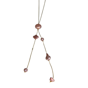 CBBA-1286 Women's Lariat Pearl <b>Necklaces</b> <b>Pink</b> Faux Pearl 316L Stainless Steel Elegant Luxurious Everyday Wear Perfect Accessory - Product Image 2