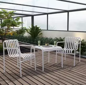 XY Best Simple Leisure Outdoor Chair Table Combination Net Garden Table Set Restaurant Cafe Open-air Courtyard Three-piece Set