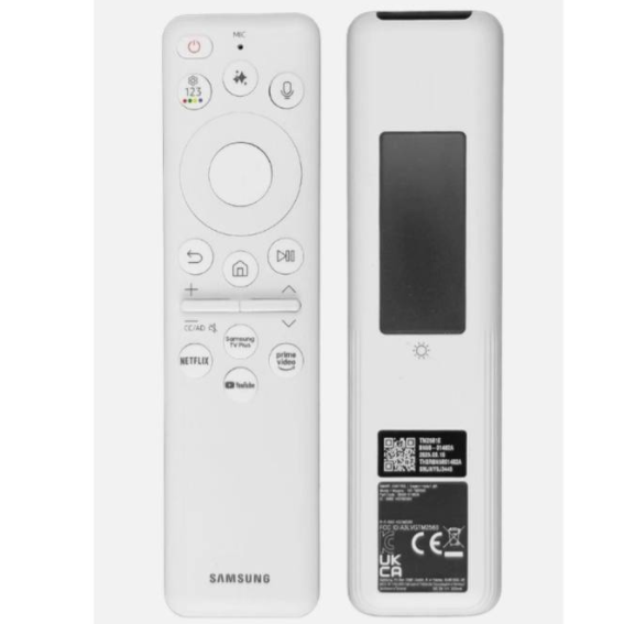 BN59-01480A Solar Charging AI Voice White Remote Control with Fixed Code for Samsung Neo QLED 8K HDR Smart TV