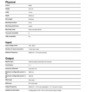 UPS Inteligente <span class=keywords><strong>APC</strong></span> SURT5000XLICH de 5000VA, 3500W, 230V, Monofásico, de Plomo-Ácido, Montaje en Rack 3U, UPS en Línea para Computadora - Product Image 4