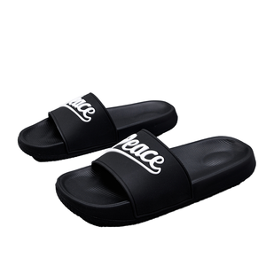 รองเท้าแตะแบบสวม EVA สำหรับฤดูร้อน ใส่สบาย กันลื่น ลายตัวอักษร Peace ดีไซน์ทันสมัย เหมาะสำหรับใส่ลำลองทั้งในบ้านและนอกบ้าน Evergreen Home - Product Image 2