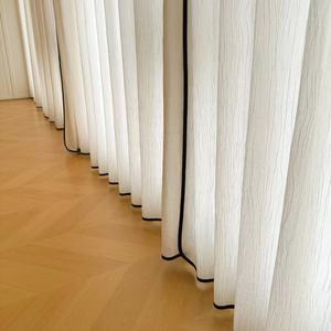 Rideau semi-<span class=keywords><strong>occultant</strong></span> YCSP haut de gamme en <span class=keywords><strong>tissu</strong></span> drapé doux et fluide, polyester/coton/lin, pour salon et bureau - Product Image 3