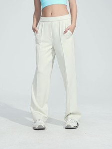 Pantalones de salón Air-Layer para mujer-2025 Nuevos pantalones de yoga de pierna ancha con drapeado ultrasuave | Pantalones de entrenamiento transpirables de corte recto - Product Image 6