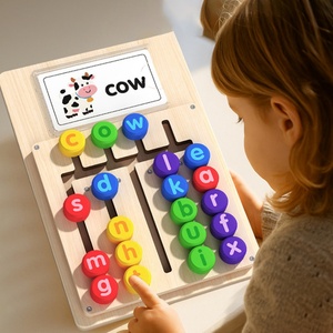 Rompecabezas Educativos para Niños, Juego de Laberinto de Combinación de Colores, Juguete de Palabras en Inglés, Entrenamiento de Pensamiento Lógico, Enseñanza y Desarrollo - Product Image 1
