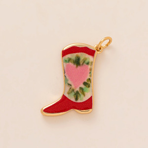Nouvelles breloques pour bottes de la série fruits européens et américains : homard, cerise, pendentifs en émail peint, accessoires DIY, plaqué or - Product Image 5