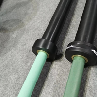 Au-delà du sport prix usine OEM croix personnaliser salle de sport compétition d'haltérophilie en acier inoxydable 2.2M barre d'haltères colorées