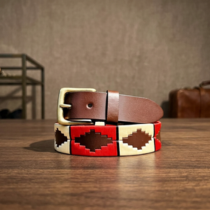 Ceinture Polo Vintage pour Homme BS INTERNATIONAL, Boucle Carrée en Acier, Cuir de Vache Véritable, Imperméable, Robuste - Product Image 1