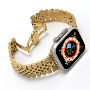 Correa de metal de 5 eslabones para IWatch Series 8 7 6 <span class=keywords><strong>SE</strong></span> 5 4 45mm 41mm correa de acero inoxidable para <span class=keywords><strong>Apple</strong></span> <span class=keywords><strong>Watch</strong></span> Band Ultra 49mm <span class=keywords><strong>40mm</strong></span> 44mm - Product Image 3