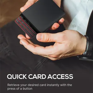 RFID Block Carte de crédit automatique Pop Up Wallet magnétique Slim Minimalist Card Holder wallet