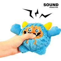 Cadeau d'Halloween : Jouet à mâcher pour chien, balle monstre en peluche couineuse, durable, pour le nettoyage des dents, rebondissante et à picots