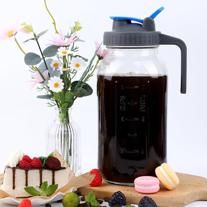 1000ml vetro trasparente muratore portatile pressa francese spremiagrumi per caffè e tè bollitore con maniglia vendita all'ingrosso - Product Image 1