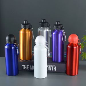 Bouteille d'eau cylindrique portable personnalisée avec mousqueton en aluminium - Product Image 5
