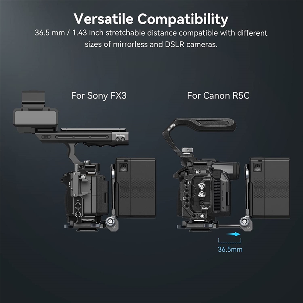 SmallRig Vマウントバッテリープレート、Arca-Swiss L字型用クイック
