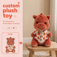 Peluche personnalisée Dragon Rouge, animal en peluche sur mesure avec chemise, inspiré de votre dessin, design IA, cadeau doux et mignon, décoration Kawaii pour la maison