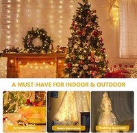Curtain Light for Bedroom 300 LED 6 Hooks 8 Models with Remote Control Window Fairy Light with USB for Wedding Party Home Garden