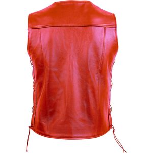 FOXA Gilet en cuir véritable pour homme, sans manches, à lacets, pour motocycliste, taille adulte - Product Image 4