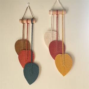 Y859 Tressé Coton Corde Feuilles Colorées En Forme De Coeur <span class=keywords><strong>Tapisserie</strong></span> <span class=keywords><strong>Murale</strong></span> Bohème Ins Style Décoration Ins Style Ornements - Product Image 1