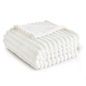 Manta de lana de lujo de alta calidad, sólida, suave, cálida, acogedora para <span class=keywords><strong>invierno</strong></span>, felpa de franela nórdica moderna para sofá <span class=keywords><strong>cama</strong></span> - Product Image 1