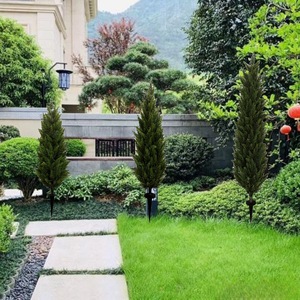 ต้นไม้ประดิษฐ์สีเขียวสำหรับตกแต่งสวนแผ่นใบแพลตฟอร์มแบบถอดได้สำหรับตกแต่งสวนในฤดูใบไม้ผลิฤดูร้อนกลางแจ้งบ้าน - Product Image 4