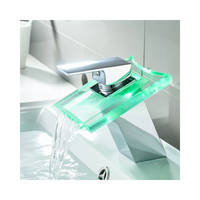 Lavabo à Led Cascade Robinet de Lavabo Lumineux à Led Lavabo Lavabo Lavabo en Laiton Robinet Mélangeur Eau Chaude Froide