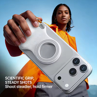 Support magnétique pour téléphone avec poignée de stabilisation pour appareil photo, stabilisateur de selfie avec lumière d'appoint pour iPhone et Android