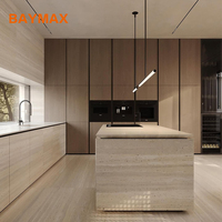 Ensemble complet de cuisine modulaire personnalisé Armoire de cuisine de style européen avec évier d'îlot