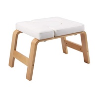 Chaise de yoga moderne en bois massif avec revêtement en tissu, pouf pliable pour salon – Prix usine