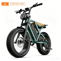 Bicicleta Eléctrica Plegable con Llantas Gruesas de 20 Pulgadas, 250W, 48V, 15Ah, 7 Velocidades, de Acero al Carbono, Impermeable, para Ciclismo de Montaña