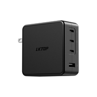 Chargeur rapide GaN LKTOP 100W 3C + 1A, adaptateur secteur multiport compatible avec les drones, hub de charge