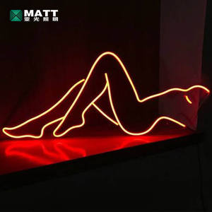 Matt Dropshipping Pink Sexy Lady LED Acrylique Neon Signs Custom Body Neon Lights pour Salon de coiffure Bar Party Wall Art Decor - Product Image 4