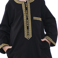 Ensemble de thobe brodé du Moyen-Orient pour garçons - Robe islamique traditionnelle pour adolescents, tenue formelle pour enfants, vêtements arabes